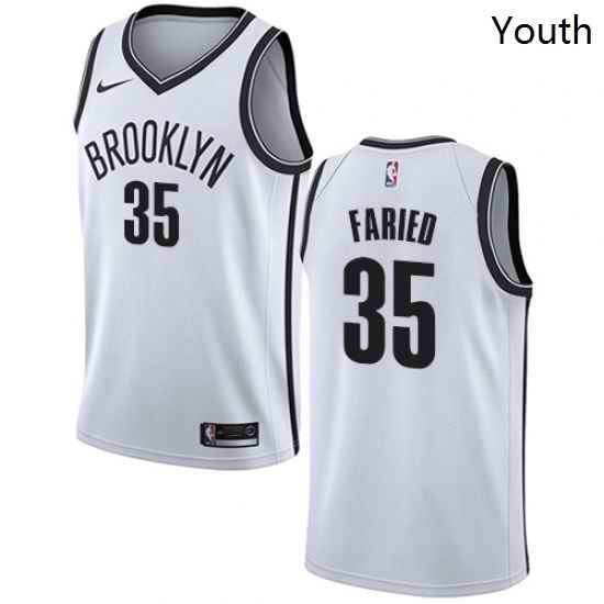 Youth Nike Brooklyn Nets 35 Kenneth Faried Swingman White NBA Jersey Association Edition